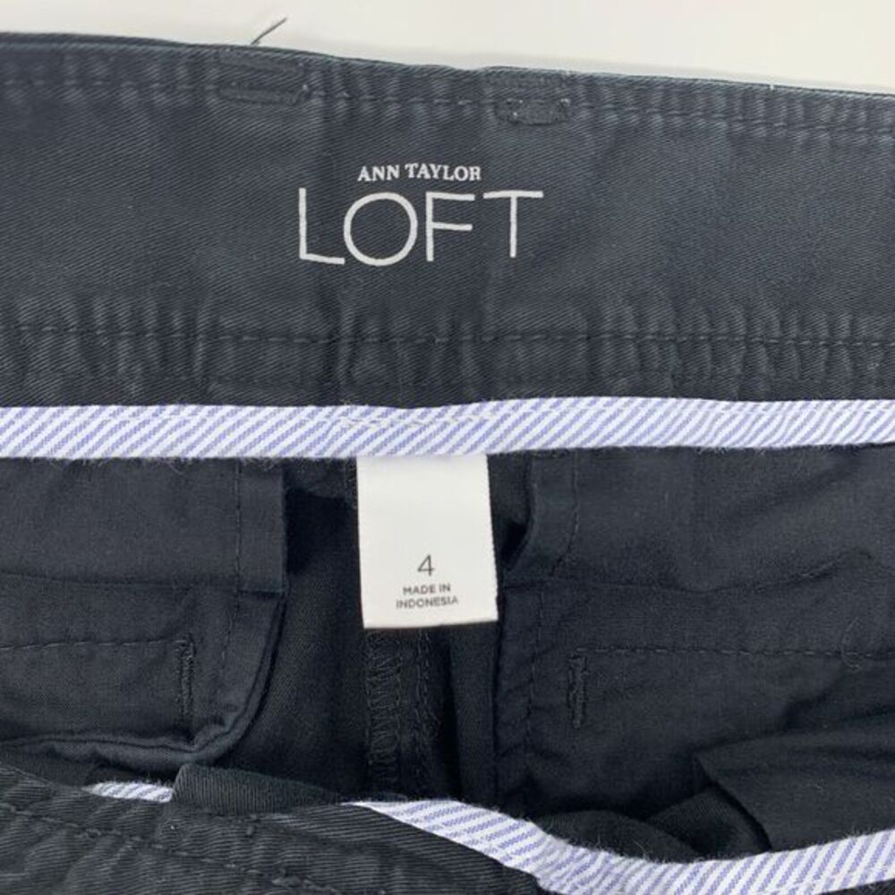 ANNE TAYLOR LOFT Black Cotton Blend  Narrow Leg Women's Capri Pants Size 4‎ - Picture 5 of 8